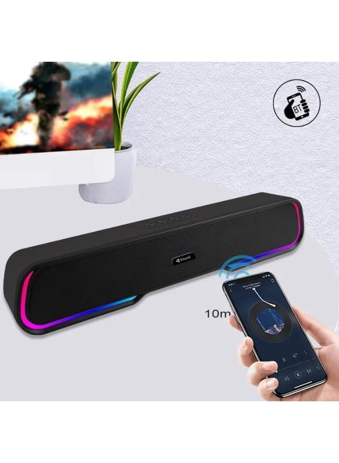 Kisonli 🔊 Kisonli LED-913 Bluetooth Speaker with RGB Light – Stereo Sound – Multi Ports - Image 4